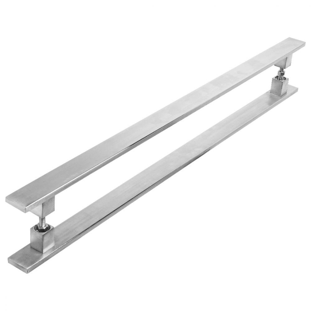 Puxador Inox Escovado para Porta Pivotante Madeira 40cm - 2