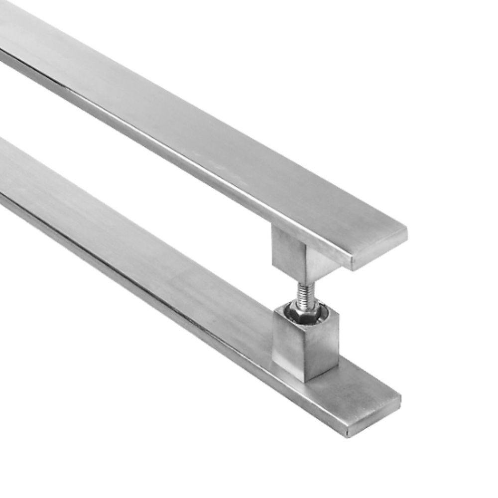 Puxador Inox Escovado para Porta Pivotante Madeira 40cm - 5