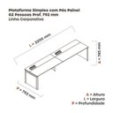 Ver imagem 3 de Mesa de Plataforma Simples para 2 Pessoas Corporativa 160x792/2p Pscpp160/792/2p