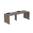 Ver imagem 1 de Mesa de Plataforma Simples para 2 Pessoas Corporativa 160x792/2P PSCPP160/792/2P Marrom/Walnut/Cinza