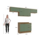 Ver imagem 4 de Armário de Cozinha Completa 100% Mdf 280cm Nogueira/verde Celeste Kappesberg