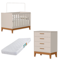 Ver imagem 1 de Quarto de Bebê Berço Americano + Cômoda Infantil 4g Areia Flip com Colchão
