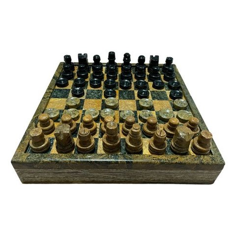 Tabuleiro 2 em 1 Xadrez Damas com Porta Peças 18 Cm São José