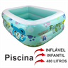 Piscina Infantil Inflável de Plástico para Crianças 480 Litros 150x100x32cm Retangular Verde - 2