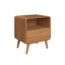 Ver imagem 2 de Mesa de Cabeceira 47cm X 58cm com Gaveta Nicho e Pés Palito Cor:carvalho Xingu