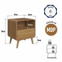 Ver imagem 3 de Mesa de Cabeceira 47cm X 58cm com Gaveta Nicho e Pés Palito Cor:carvalho Xingu