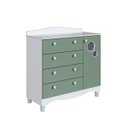 Ver imagem 1 de Cômoda Infantil Linha Encanto 4 Gavetas 1 Porta 93X41cm Branco/Verde