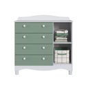 Ver imagem 2 de Cômoda Infantil Linha Encanto 4 Gavetas 1 Porta 93X41cm Branco/Verde