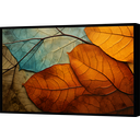 Ver imagem 1 de Quadro Decorativo Abstrato Canvas com Moldura Luxo Filete Folhas Folhagens Gg