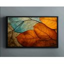 Ver imagem 6 de Quadro Decorativo Abstrato Canvas com Moldura Luxo Filete Folhas Folhagens Gg