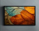 Ver imagem 6 de Quadro Decorativo Abstrato Canvas com Moldura Luxo Filete Folhas Folhagens Gg