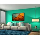 Ver imagem 2 de Quadro Decorativo Abstrato Canvas com Moldura Luxo Filete Folhas Folhagens Gg