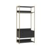 Closet Industrial Aberto Solteiro Cabideiro + 2 Gavetas - Preto - 1