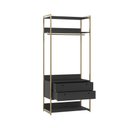Ver imagem 3 de Closet Industrial Aberto Solteiro Cabideiro + 2 Gavetas - Preto