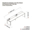 Ver imagem 3 de Mesa de Plataforma Simples para 2 Pessoas Corporativa 160x792/2P PSCPP160/792/2P Branco/Grafito