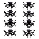Ver imagem 1 de Kit 8 Jogos De Mesa Dobravel Com 4 Cadeiras Tampo Redondo 70X70 Preto - Preto