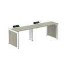 Ver imagem 1 de Escrivaninha Mesa Escritório Corporativa para 2 Pessoas PSCPP120 240cm Industrial Nogueira Casablanca e Branco Bege