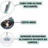 Mop Inox 12 Litros Balde e Rodinha Esfregão Giratório 360° - 4
