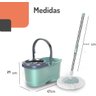 Mop Inox 12 Litros Balde e Rodinha Esfregão Giratório 360° - 9