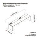 Ver imagem 3 de Escrivaninha Mesa Escritório Corporativa para 2 Pessoas PSCPP120 240cm Industrial Walnut e Branco Marrom