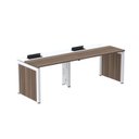 Ver imagem 1 de Escrivaninha Mesa Escritório Corporativa para 2 Pessoas PSCPP120 240cm Industrial Walnut e Branco Marrom