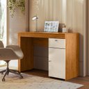 Ver imagem 1 de Escrivaninha para Escritório 108cm Office Iris Off White Marrom