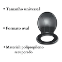 Ver imagem 2 de Assento Premium para Vaso Sanitário Universal Oval Preto