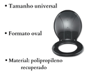 Ver imagem 2 de Assento Premium para Vaso Sanitário Universal Oval Preto