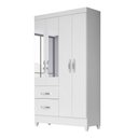 Ver imagem 4 de Guarda Roupa Roupeiro Solteiro Madri Branco Flex Com Espelho Moval
