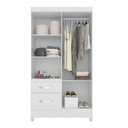 Ver imagem 3 de Guarda Roupa Roupeiro Solteiro Madri Branco Flex Com Espelho Moval