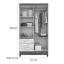 Ver imagem 2 de Guarda Roupa Roupeiro Solteiro Madri Branco Flex Com Espelho Moval