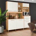 Ver imagem 1 de Armário Cozinha Compacta Completa 5 Portas 3 Gavetas Cristal Freijo/off White