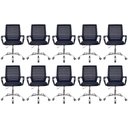 Ver imagem 1 de Conjunto com 10 Cadeiras de Escritório com Base Cromada Priz