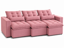 Ver imagem 1 de Sofá Retrátil e Reclinável Master 2,10m - 3 Módulos:Rosa