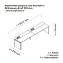 Ver imagem 3 de Escrivaninha Mesa Escritório Corporativa para 2 Pessoas PSCPP130 260cm Industrial Noce Naturalle e Grafito Marrom/Marromle