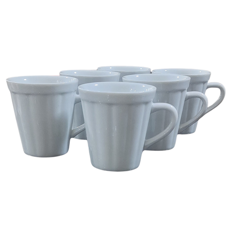 Kit Jogo 6 Canecas Xícaras Café, Chá Hotel 120ml Tipo Copo Americano - Porcelana Branca