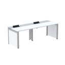 Ver imagem 1 de Escrivaninha Mesa Escritório Corporativa para 2 Pessoas PSCPP130 260cm Industrial Branco e Cinza
