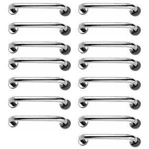Barra de Apoio Inox 40cm Kit 15 Unidades Segurança Idoso Cadeirante Deficiente Banheiro Box Acessibi