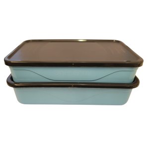 Marmita Fit Dupla 1,3L Azul com Talher - Unitermi