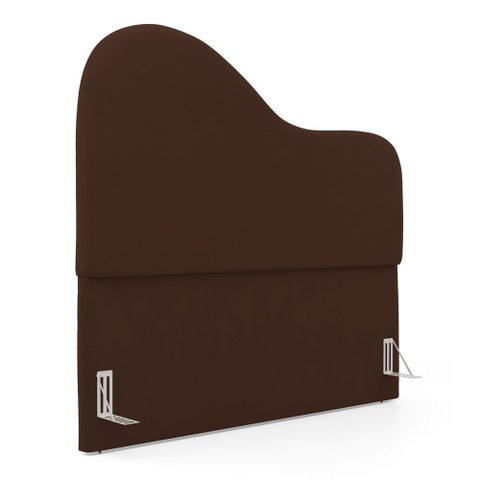Cabeceira Orgânica Cama Box Casal Padrão Sea 140cm com Frame Suede Marrom - Abmaza
