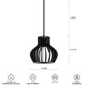 Ver imagem 6 de Luminária Pendente Madeira Circus 15cm E27 3 Unidades:preto