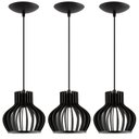 Ver imagem 1 de Luminária Pendente Madeira Circus 15cm E27 3 Unidades:preto