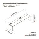 Ver imagem 3 de Escrivaninha Mesa Escritório Corporativa para 2 Pessoas PSCPP130 260cm Industrial Walnut e Cinza Marrom