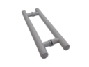 Ver imagem 5 de Kit ferragens para porta de vidro blindex pivotante + puxador tubular redondo 40x30cm - Branco