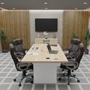 Ver imagem 5 de Conjunto de Escritório Mesa Reunião Armário Credenza Office