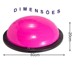 Bola Bosu com Elastico Yoga Pilates Academia Reabilitaçao Fisioterapia Musculaçao Ginastica Fortalec - 3