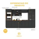 Ver imagem 5 de Armário de Cozinha Modulada Completa Fidelitá Nara 100% MDF 6 Peças 350cm 18 Portas 2 Gavetas com