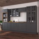 Ver imagem 1 de Armário de Cozinha Modulada Completa Fidelitá Nara 100% MDF 6 Peças 350cm 18 Portas 2 Gavetas com