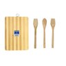 Conjunto de utensílios de cozinha em bambu Tábua de corte colher espátula 4pçs - 1
