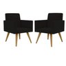 kit com 2 poltrona decorativa talita  cor preta - 1